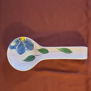 Tre Ci Made in Italy Spoon Rest Ceramic Flower Floral